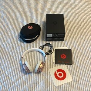 Beats solo3 wireless headphones.  Rose gold.
